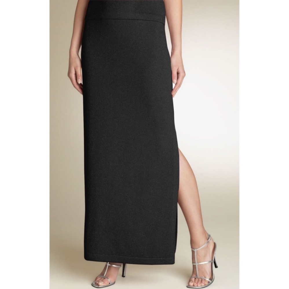 LIKE NEW St John Black Santana Knit Maxi Skirt Fits Small to Medium Size 8